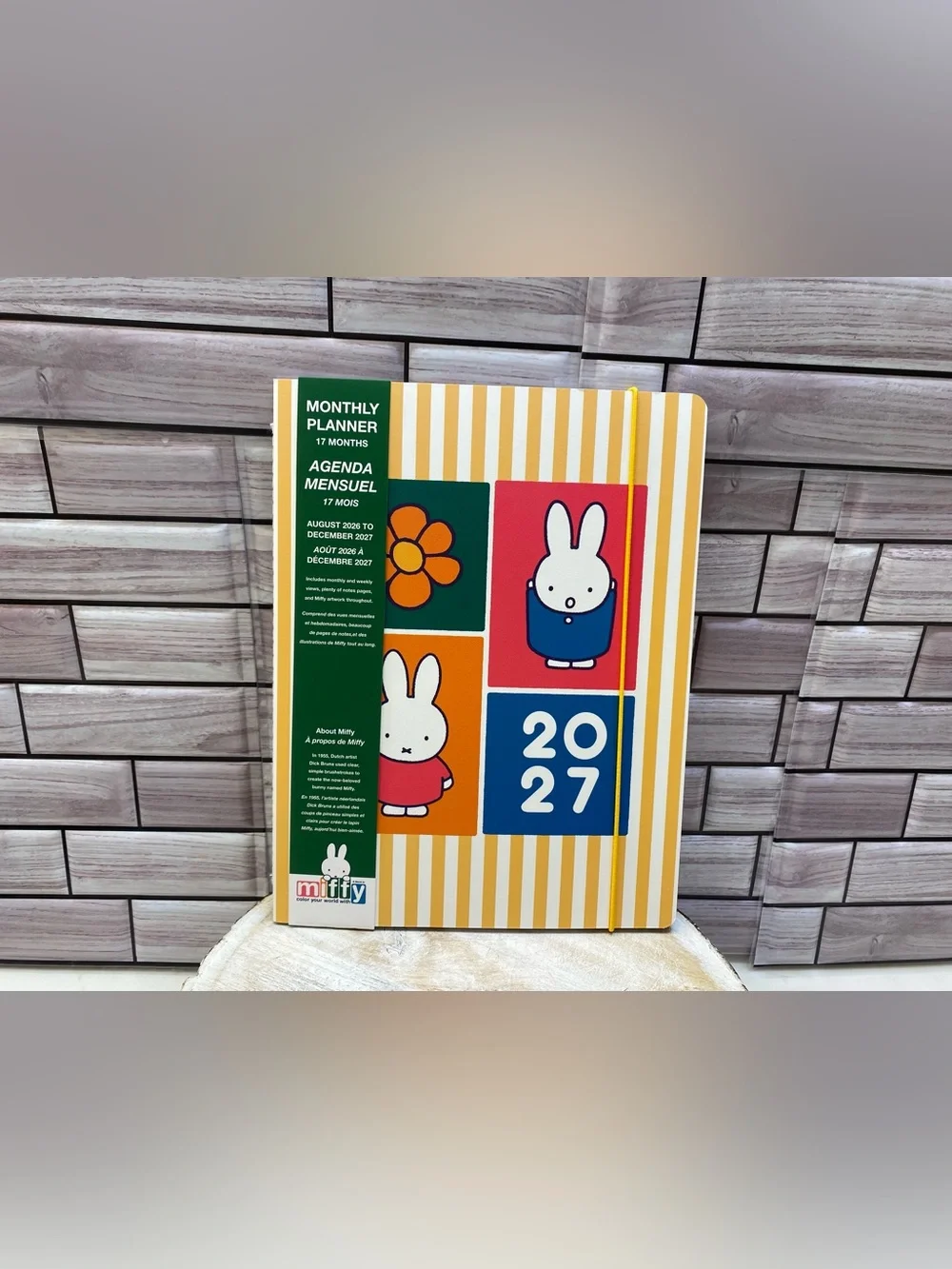Miffy ❤️  Monthly 17 months Planner Aug 2026 to Dec 2027 Orange stripe NWT